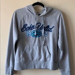 Ecko Red Grey Hoodie With Blue Logo